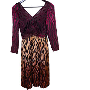 Vintage Ruben Panis| Jewel Tone Velvet Ombre Cocktail Dress